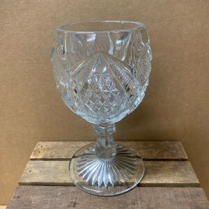 Vintage EAPG US Glass Diamond Pattern Water Goblet